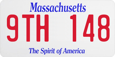 MA license plate 9TH148