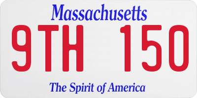 MA license plate 9TH150