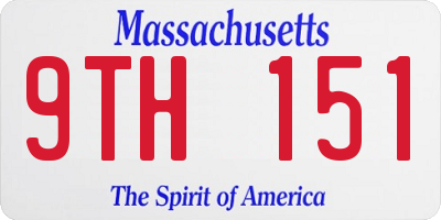 MA license plate 9TH151