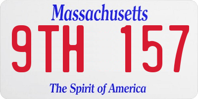 MA license plate 9TH157
