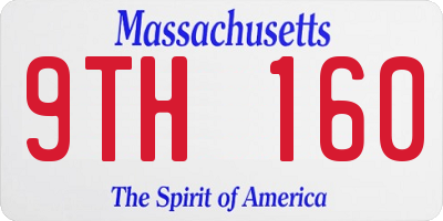 MA license plate 9TH160