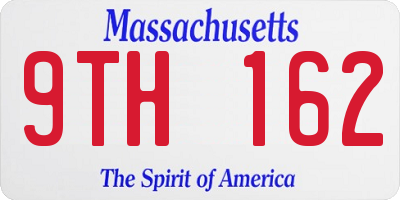MA license plate 9TH162