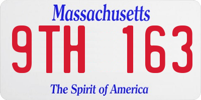 MA license plate 9TH163
