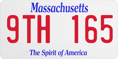 MA license plate 9TH165