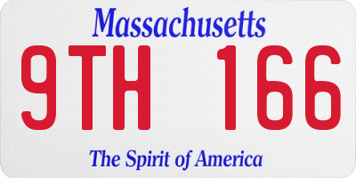 MA license plate 9TH166