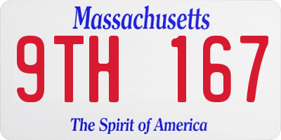 MA license plate 9TH167