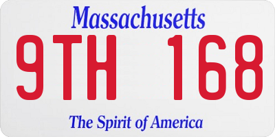 MA license plate 9TH168