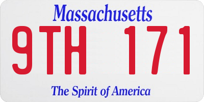 MA license plate 9TH171