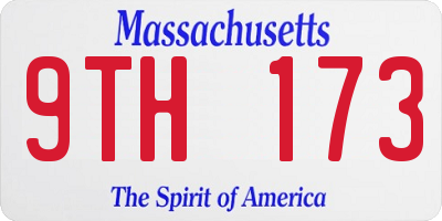 MA license plate 9TH173