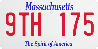 MA license plate 9TH175