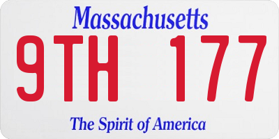 MA license plate 9TH177