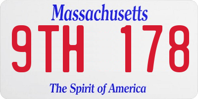 MA license plate 9TH178