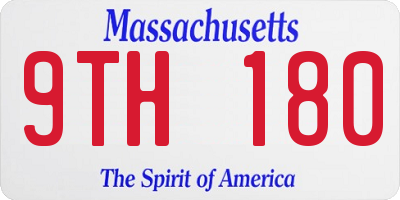 MA license plate 9TH180