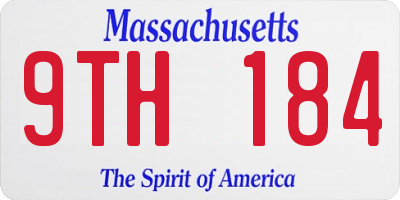 MA license plate 9TH184