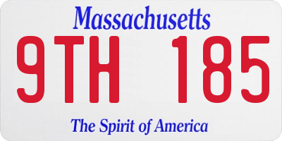 MA license plate 9TH185