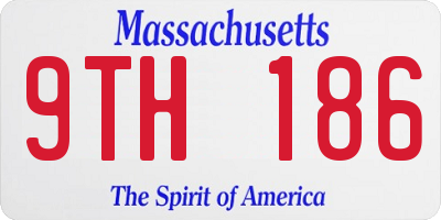 MA license plate 9TH186