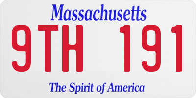 MA license plate 9TH191