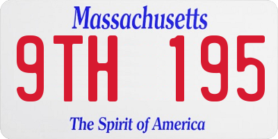 MA license plate 9TH195