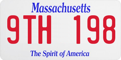 MA license plate 9TH198