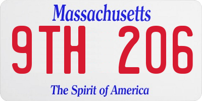 MA license plate 9TH206