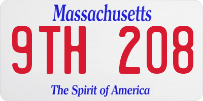 MA license plate 9TH208