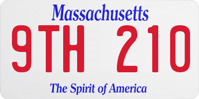 MA license plate 9TH210