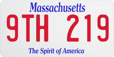 MA license plate 9TH219