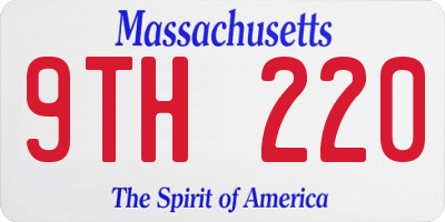 MA license plate 9TH220