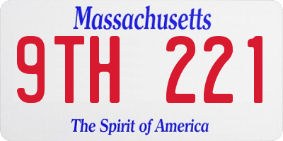 MA license plate 9TH221