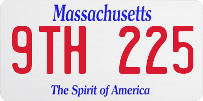 MA license plate 9TH225