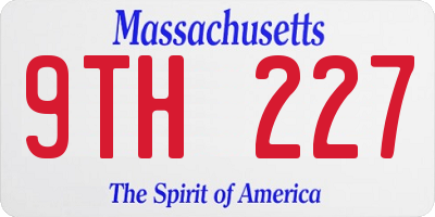 MA license plate 9TH227