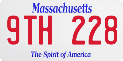 MA license plate 9TH228