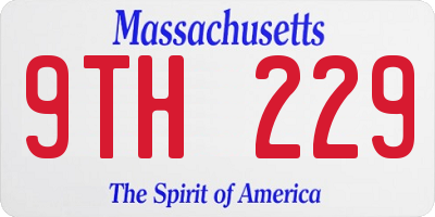 MA license plate 9TH229