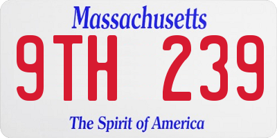 MA license plate 9TH239