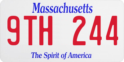 MA license plate 9TH244