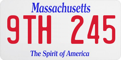 MA license plate 9TH245
