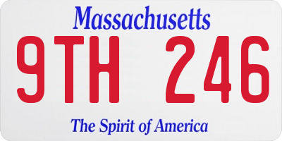 MA license plate 9TH246