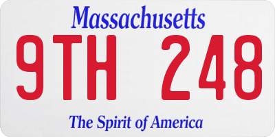 MA license plate 9TH248