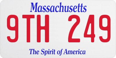 MA license plate 9TH249