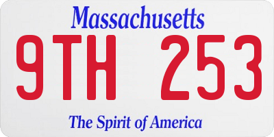MA license plate 9TH253