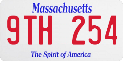 MA license plate 9TH254