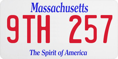 MA license plate 9TH257
