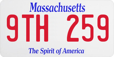 MA license plate 9TH259