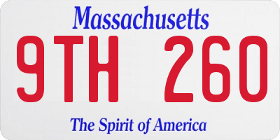 MA license plate 9TH260