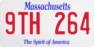 MA license plate 9TH264