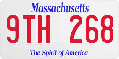 MA license plate 9TH268