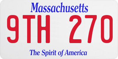 MA license plate 9TH270