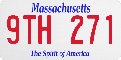 MA license plate 9TH271