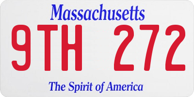 MA license plate 9TH272