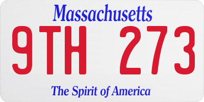 MA license plate 9TH273